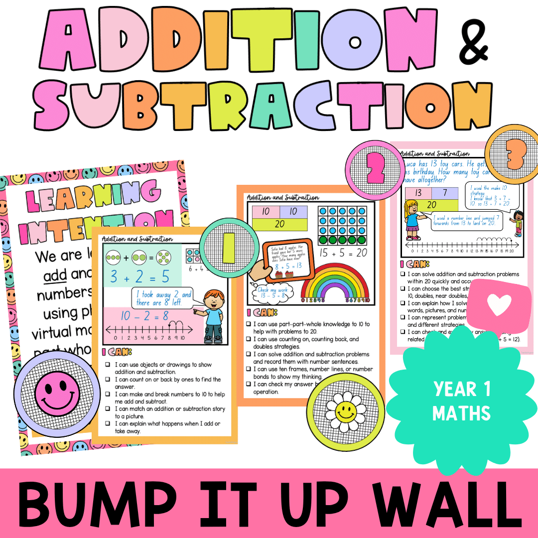 Year 1 Addition and Subtraction Maths Bump It Up Wall