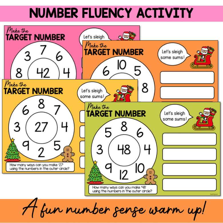 Christmas Make the Target Number Maths Warm Up - Image 3