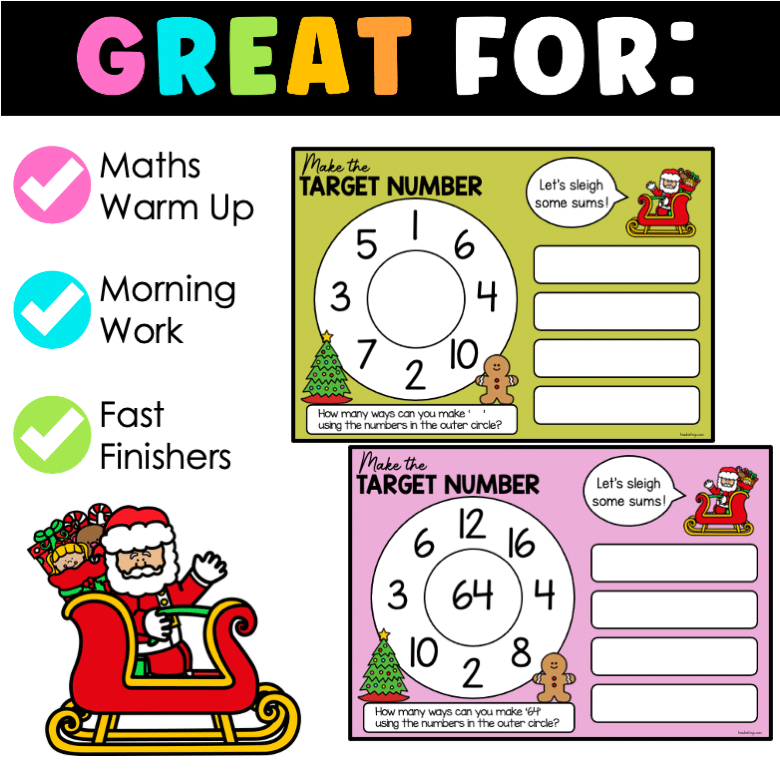 Christmas Make the Target Number Maths Warm Up - Image 4