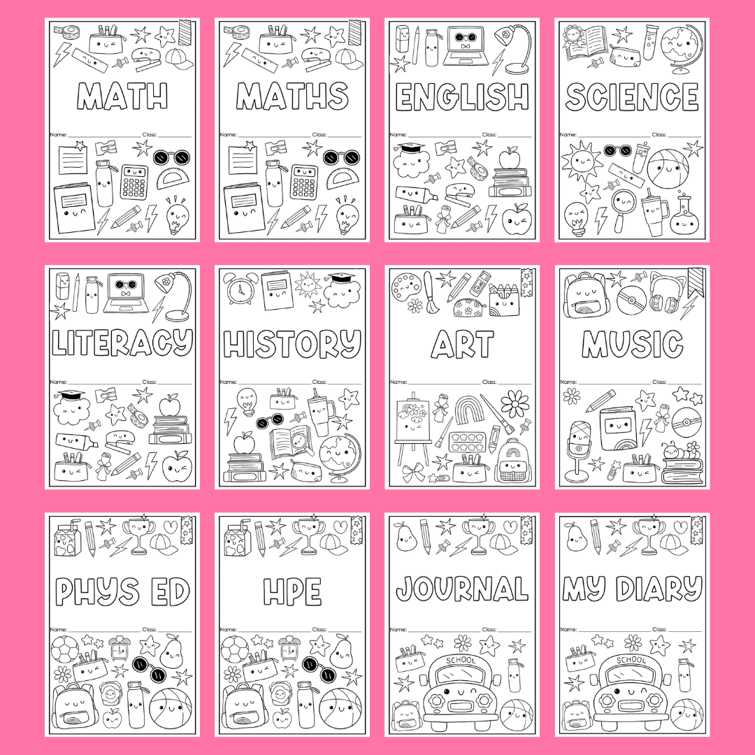 Subject Title Cover Pages for books, folders and binders | Editable Book Covers - Image 4