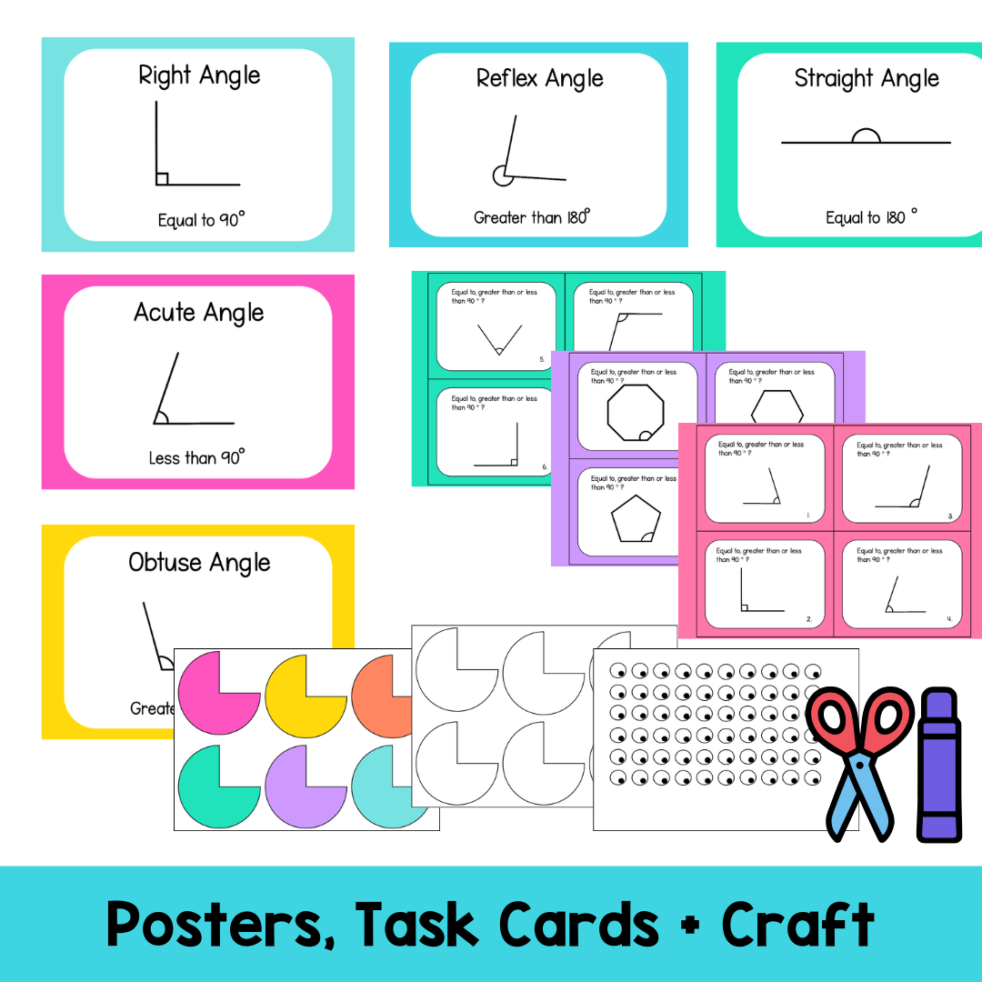 Angle Monsters, Task Cards and Posters - Image 4