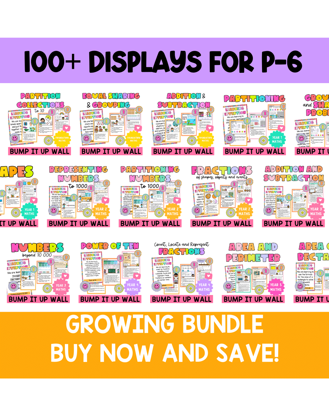 Math Bump It Up Walls Bundle P–6 | Success Criteria & Learning Goals - Image 2