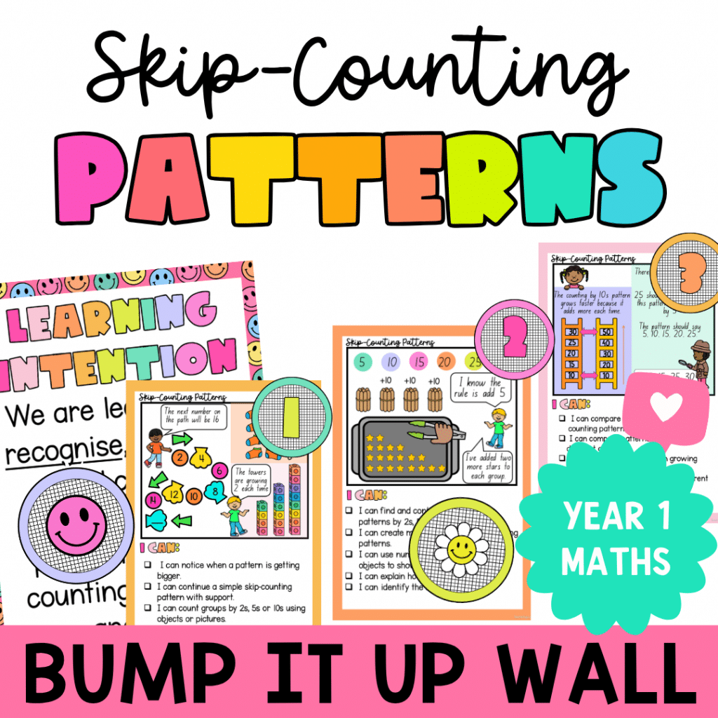 Year 1 skip counting bump it up wall